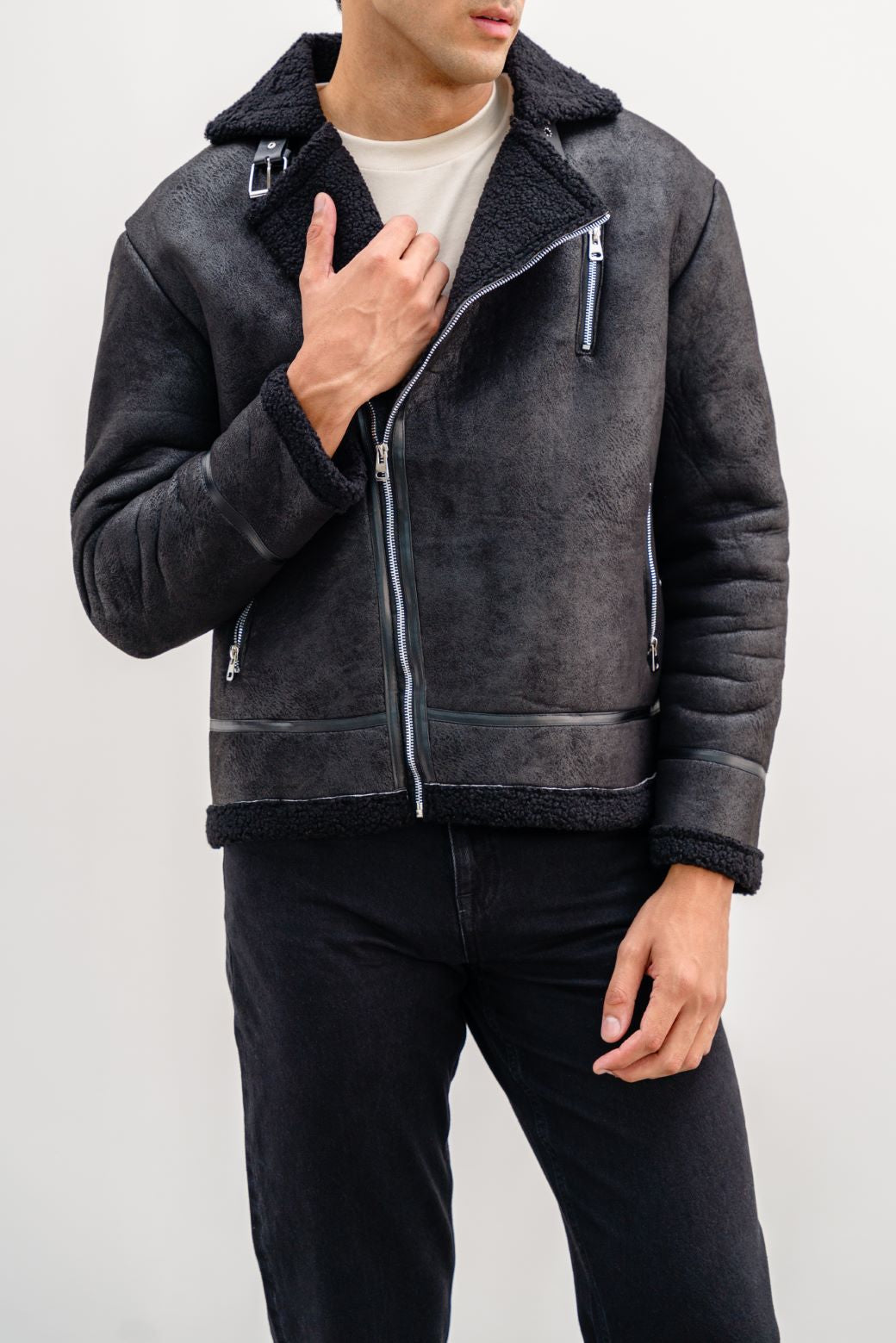 Shahstar Suede Shearling Jacket - Shahstar Fashion