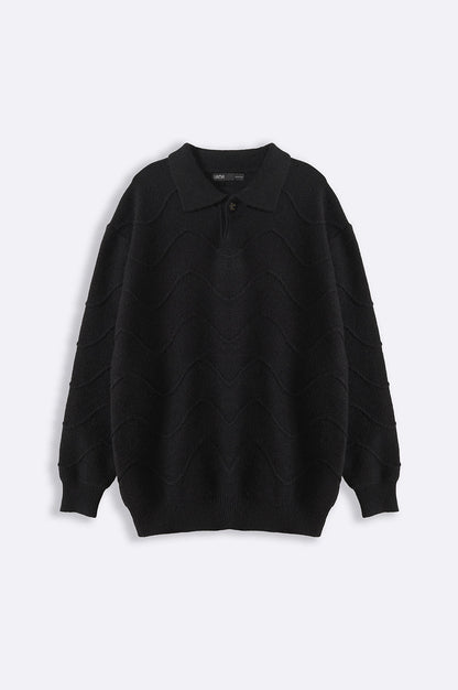 Shahstar 70's Black Polo Sweater - Shahstar Fashion